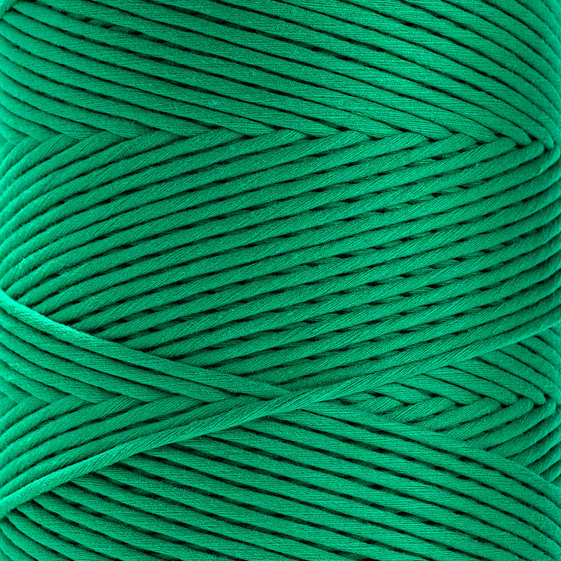 SOFT COTTON CORD ZERO WASTE 4mm - 1 SINGLE STRAND - IRISH GREEN