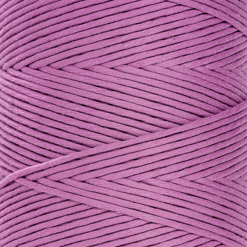 SOFT COTTON CORD ZERO WASTE 4mm - 1 SINGLE STRAND - LILAC PINK