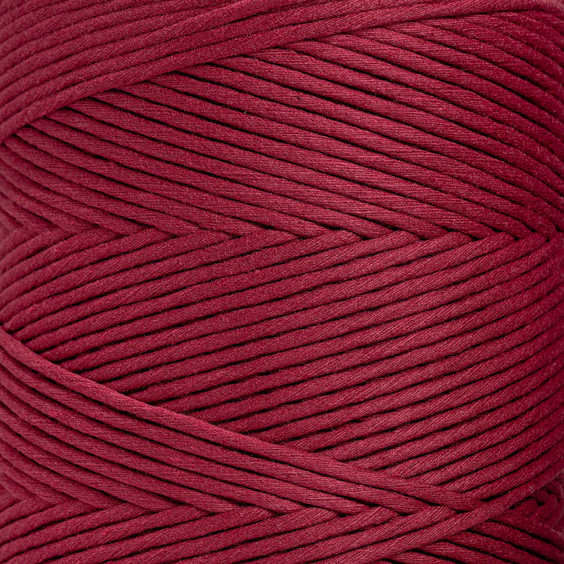 SOFT COTTON CORD ZERO WASTE 4mm - 1 SINGLE STRAND - RUBY RED