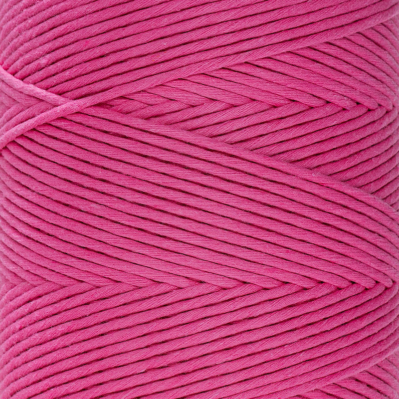 SOFT COTTON CORD ZERO WASTE 4mm - 1 SINGLE STRAND - HOT PINK