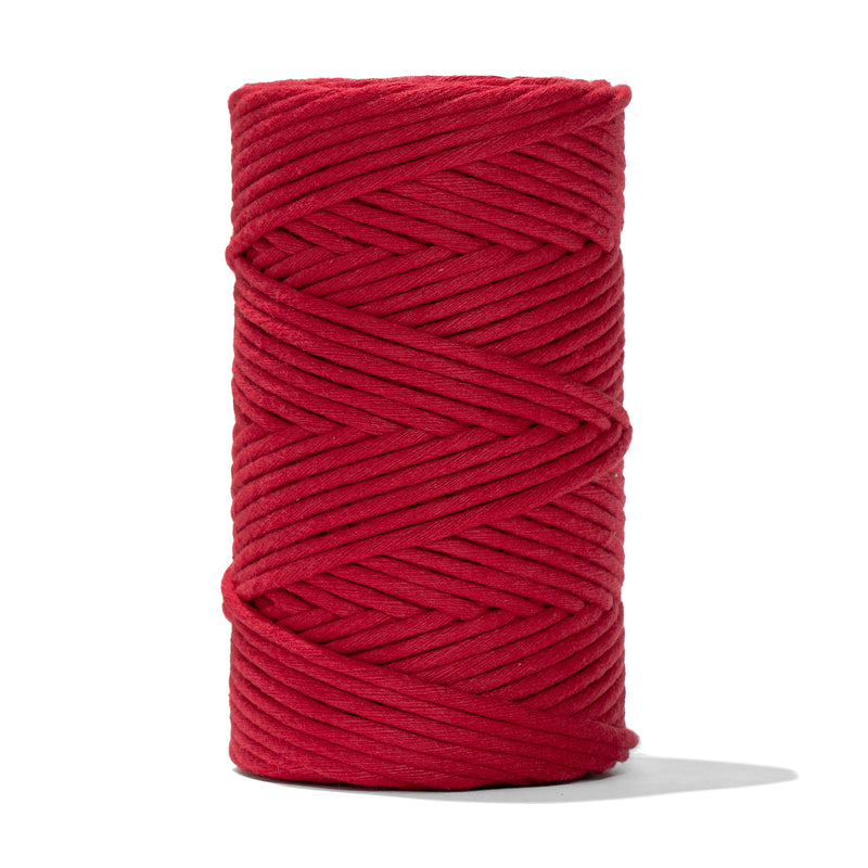 SOFT COTTON CORD ZERO WASTE 4mm - 1 SINGLE STRAND - CHILI RED