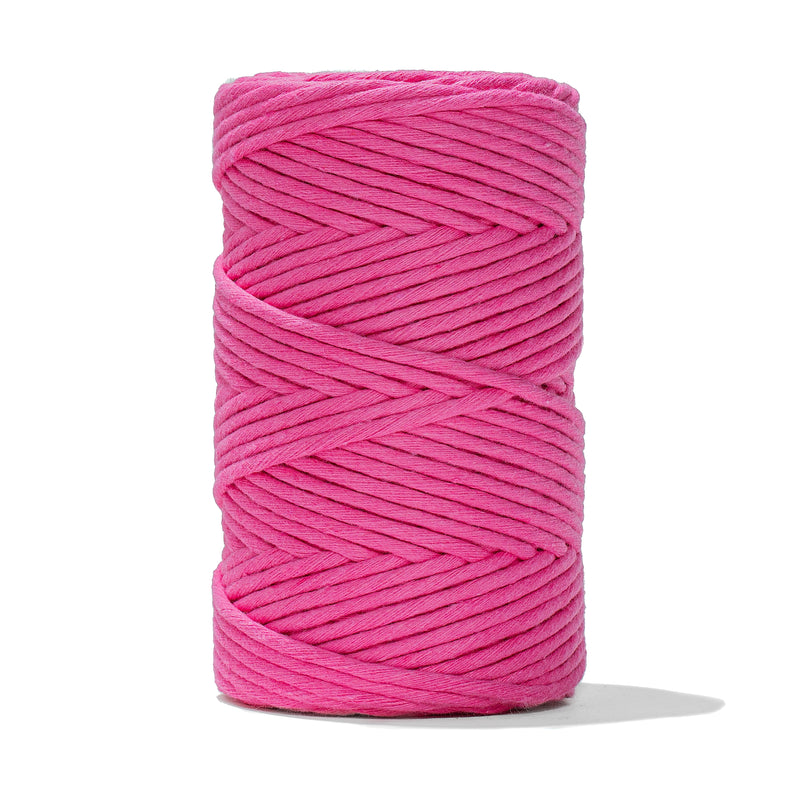 SOFT COTTON CORD ZERO WASTE 4mm - 1 SINGLE STRAND - HOT PINK