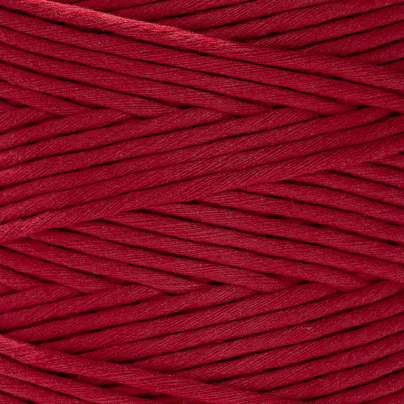SOFT COTTON CORD ZERO WASTE 4mm - 1 SINGLE STRAND - CHILI RED