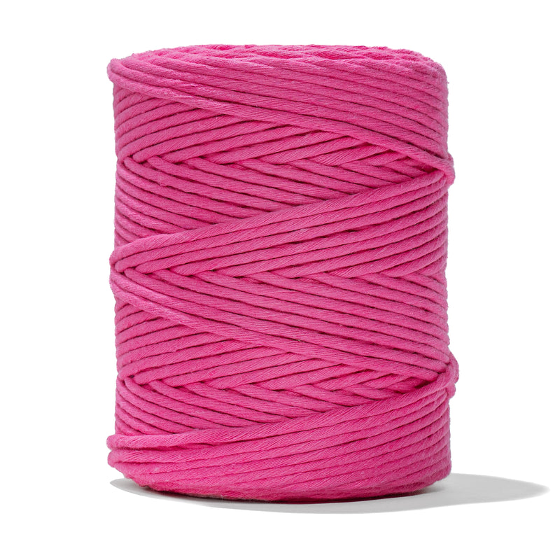 SOFT COTTON CORD ZERO WASTE 4mm - 1 SINGLE STRAND - HOT PINK