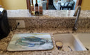 Blue Crab Watercolor Dish Drying Mat – Absorbent, Artistic Kitchen Essentials SC2003DDM