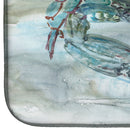 Blue Crab Watercolor Dish Drying Mat – Absorbent, Artistic Kitchen Essentials SC2003DDM