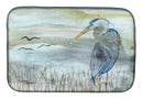 Blue Heron Watercolor Dish Drying Mat – Absorbent, Artistic Kitchen Essentials SC2007DDM