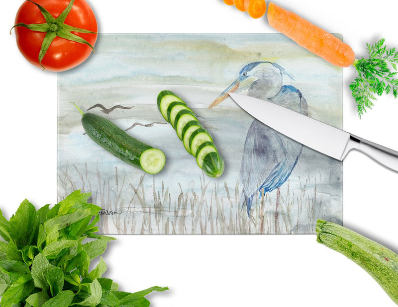 Blue Heron Watercolor Glass Cutting Boards – Durable, Decorative Kitchen Art Large SC2007LCB