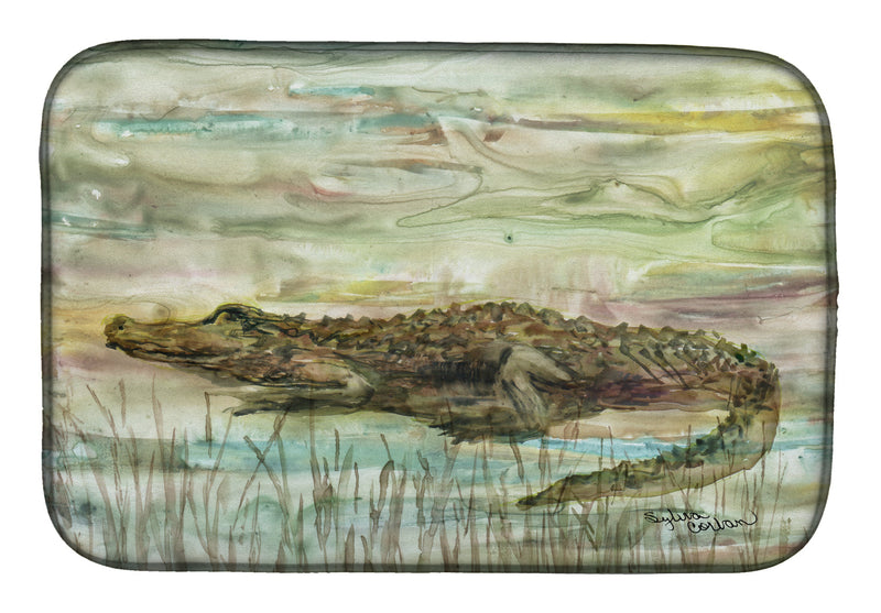 Alligator Sunset Dish Drying Mat – Absorbent, Artistic Kitchen Essentials SC2016DDM