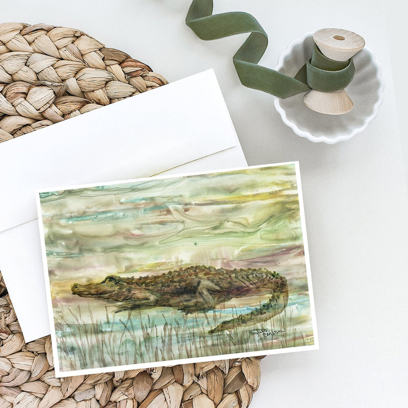 Alligator Sunset Greeting Cards and Envelopes Pack of 8