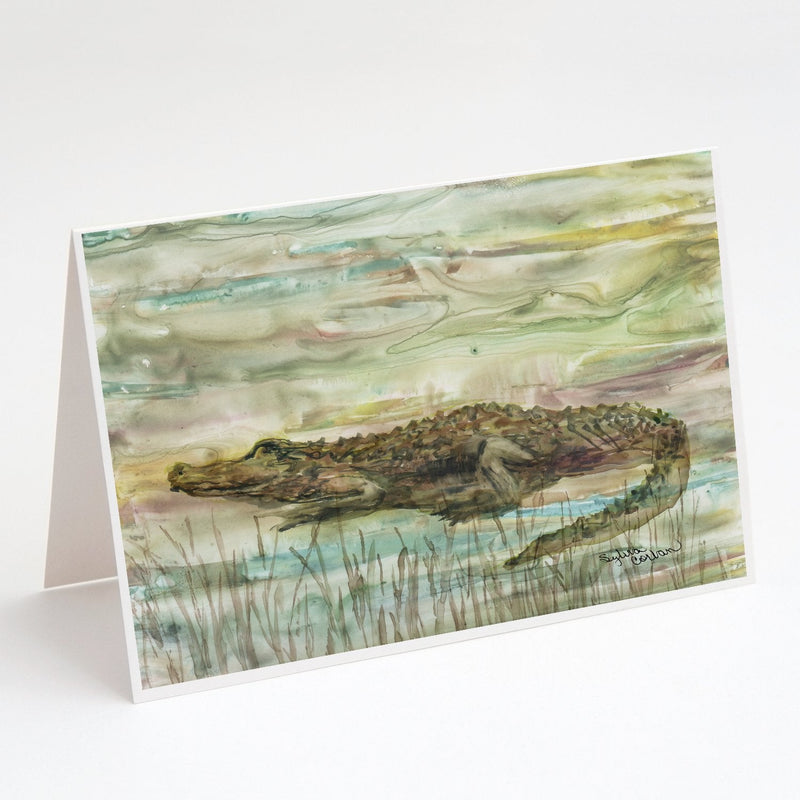 Alligator Sunset Greeting Cards and Envelopes Pack of 8