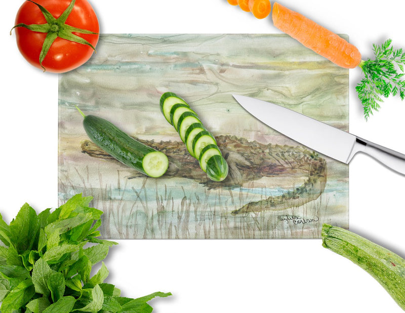 Alligator Sunset Glass Cutting Board Large SC2016LCB