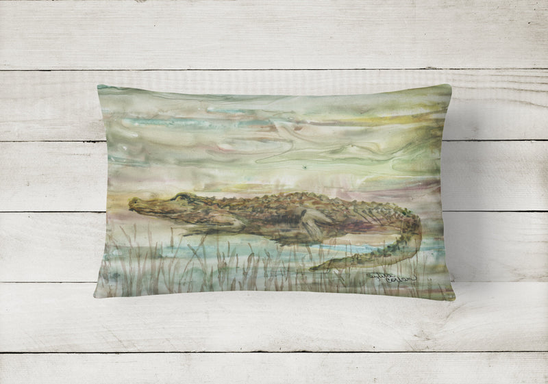 Alligator Sunset Canvas Fabric Decorative Pillow SC2016PW1216