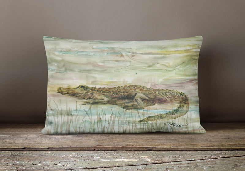 Alligator Sunset Canvas Fabric Decorative Pillow SC2016PW1216