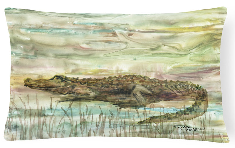 Alligator Sunset Canvas Fabric Decorative Pillow SC2016PW1216