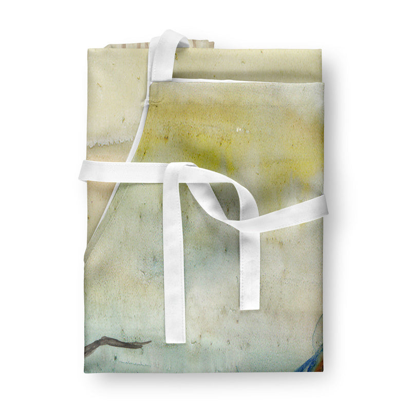 Blue Heron Yellow Sky Apron – Artist-Designed Kitchen, BBQ & Craft Apron SC2020APRON