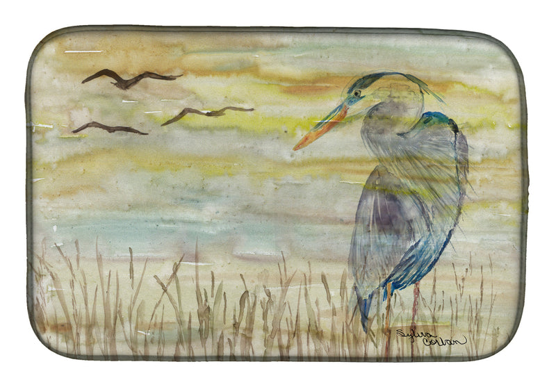 Blue Heron Yellow Sky Dish Drying Mat – Absorbent, Artistic Kitchen Essentials SC2020DDM