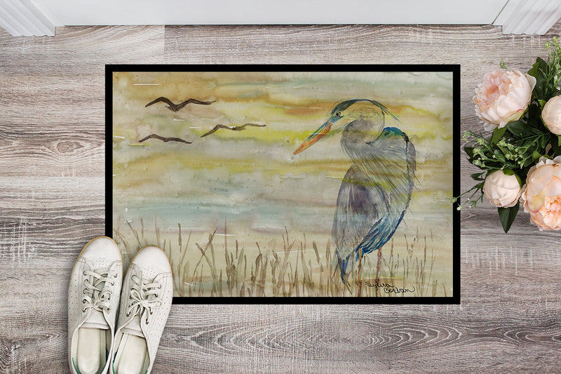 Blue Heron Yellow Sky Doormat - 18x27 Decorative Floor Mat – Indoor/Outdoor Rug with Artistic Flair SC2020MAT