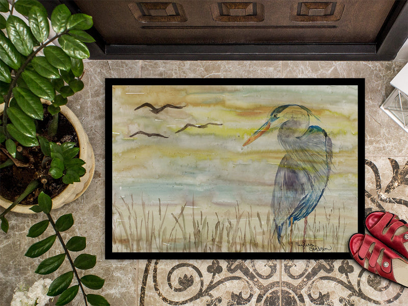 Blue Heron Yellow Sky Doormat - 18x27 Decorative Floor Mat – Indoor/Outdoor Rug with Artistic Flair SC2020MAT