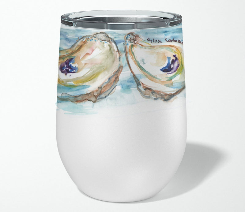 Oysters Stainless Steel 12 oz Stemless Wine Glass