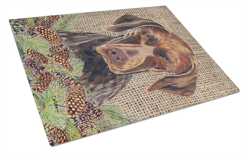 German Shorthaired Pointer Glass Cutting Board Large