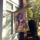 Labrador Faux Burlap and Pine cones House Flag 28x40 Porch Sleeve Pole Decorative Outside Yard Banner Artwork Wall Hanging, Polyester