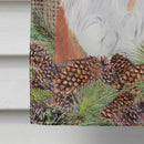 Saint Bernard Faux Burlap and Pine cones House Flag 28x40 Porch Sleeve Pole Decorative Outside Yard Banner Artwork Wall Hanging, Polyester