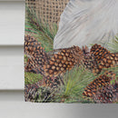 Welsh Springer Spaniel Faux Burlap and Pine cones House Flag 28x40 Porch Sleeve Pole Decorative Outside Yard Banner Artwork Wall Hanging, Polyester