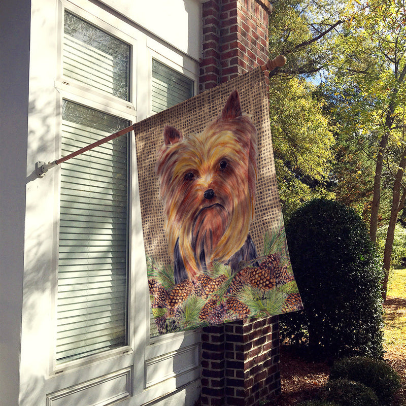 Yorkie Flag Canvas House Size