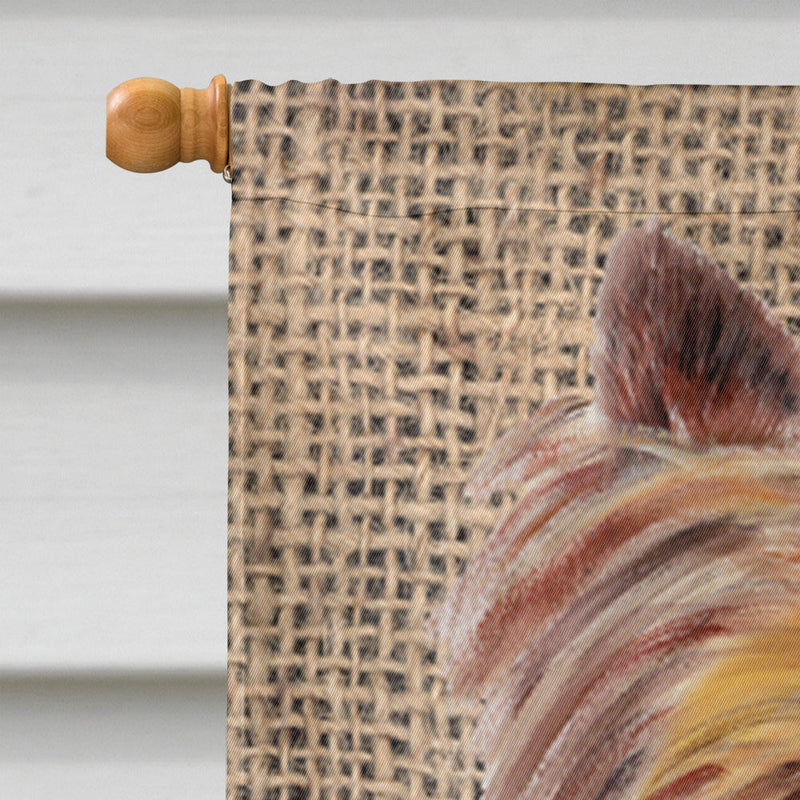 Yorkie Flag Canvas House Size