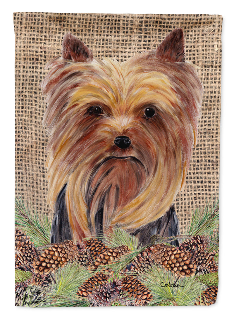 Yorkie Flag Canvas House Size