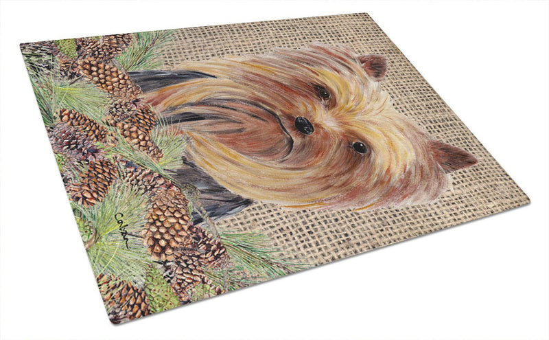 Yorkie Glass Cutting Board Large