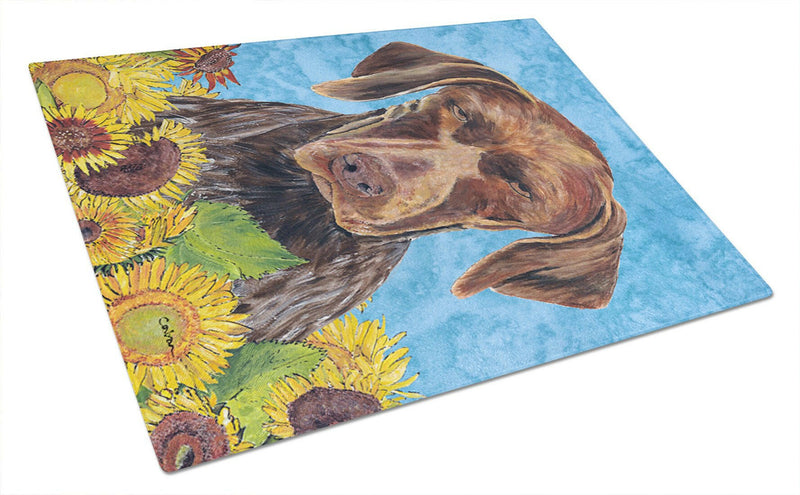 German Shorthaired Pointer Glass Cutting Board Large