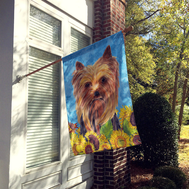 Yorkie Flag Canvas House Size