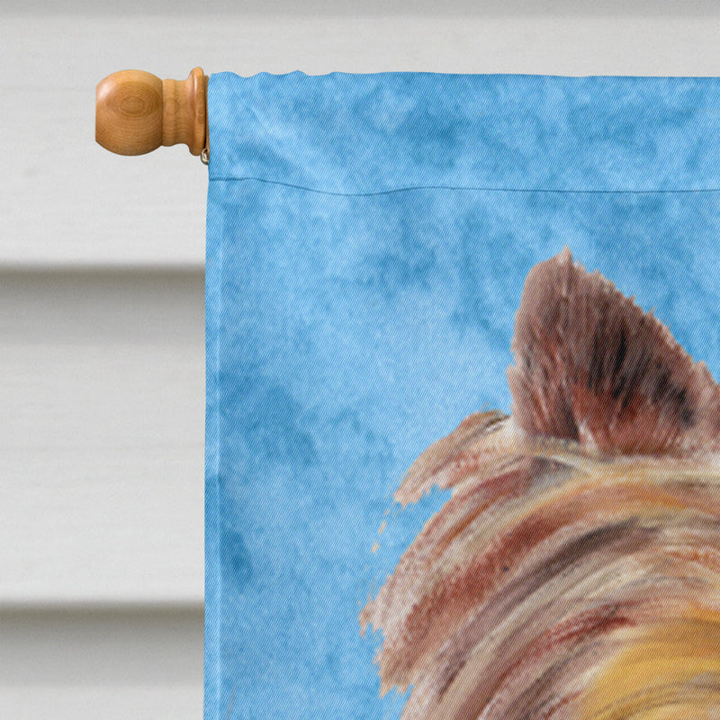 Yorkie Flag Canvas House Size