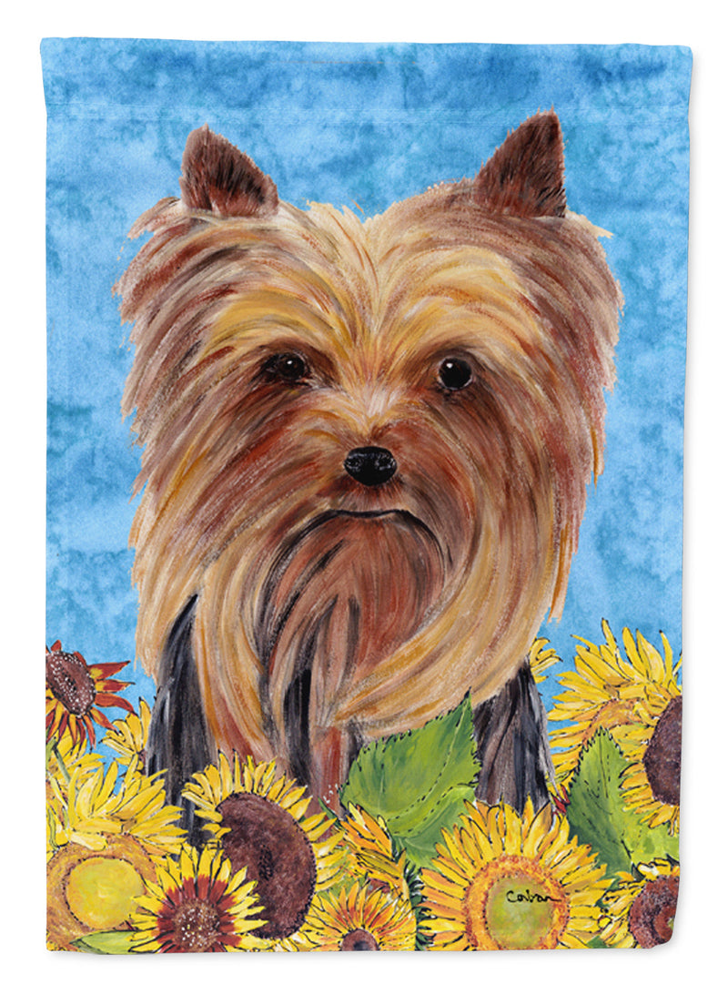 Yorkie Flag Canvas House Size