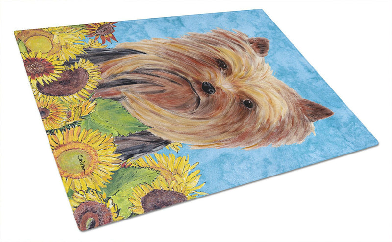 Yorkie Glass Cutting Board Large