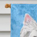 Westie in Summer Flowers House Flag 28x40 Porch Sleeve Pole Decorative Outside Yard Banner Artwork Wall Hanging, Polyester