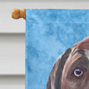 Labrador in Summer Flowers House Flag 28x40 Porch Sleeve Pole Decorative Outside Yard Banner Artwork Wall Hanging, Polyester