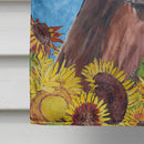 Labrador in Summer Flowers House Flag 28x40 Porch Sleeve Pole Decorative Outside Yard Banner Artwork Wall Hanging, Polyester