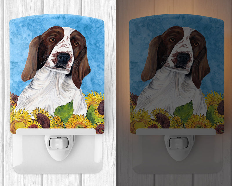 Welsh Springer Spaniel in Summer Flowers Ceramic Night Light SC9078CNL