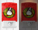 Welsh Springer Spaniel Christmas Wreath Ceramic Night Light Compact, UL-Certified, Ideal for Bedroom, Bathroom, Nursery, Hallway, Kitchen, 6x4x3, Multicolor