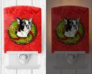 Boston Terrier Christmas Wreath Ceramic Night Light SC9097CNL