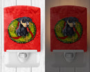 Doberman Christmas Wreath Ceramic Night Light Compact, UL-Certified, Ideal for Bedroom, Bathroom, Nursery, Hallway, Kitchen, 6x4x3, Multicolor