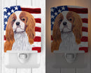 USA American Flag with Cavalier Spaniel Ceramic Night Light Compact, UL-Certified, Ideal for Bedroom, Bathroom, Nursery, Hallway, Kitchen, 6x4x3, Multicolor