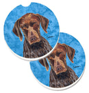 Blue German Shorthaired Pointer Car Coasters – Set of 2 - Absorbent Stone with Fun & Functional Artwork SC9117BUCARC
