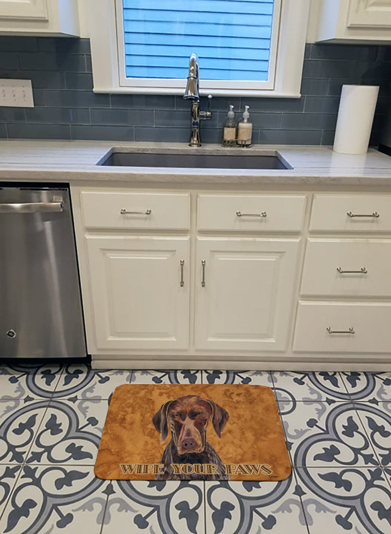 German Shorthaired Pointer Wipe your Paws Machine Washable Memory Foam Mat SC9117RUG