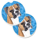Blue Boxer Car Coasters – Set of 2 - Absorbent Stone with Fun & Functional Artwork SC9121BUCARC