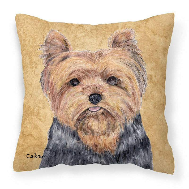 Yorkie Decorative   Canvas Fabric Pillow