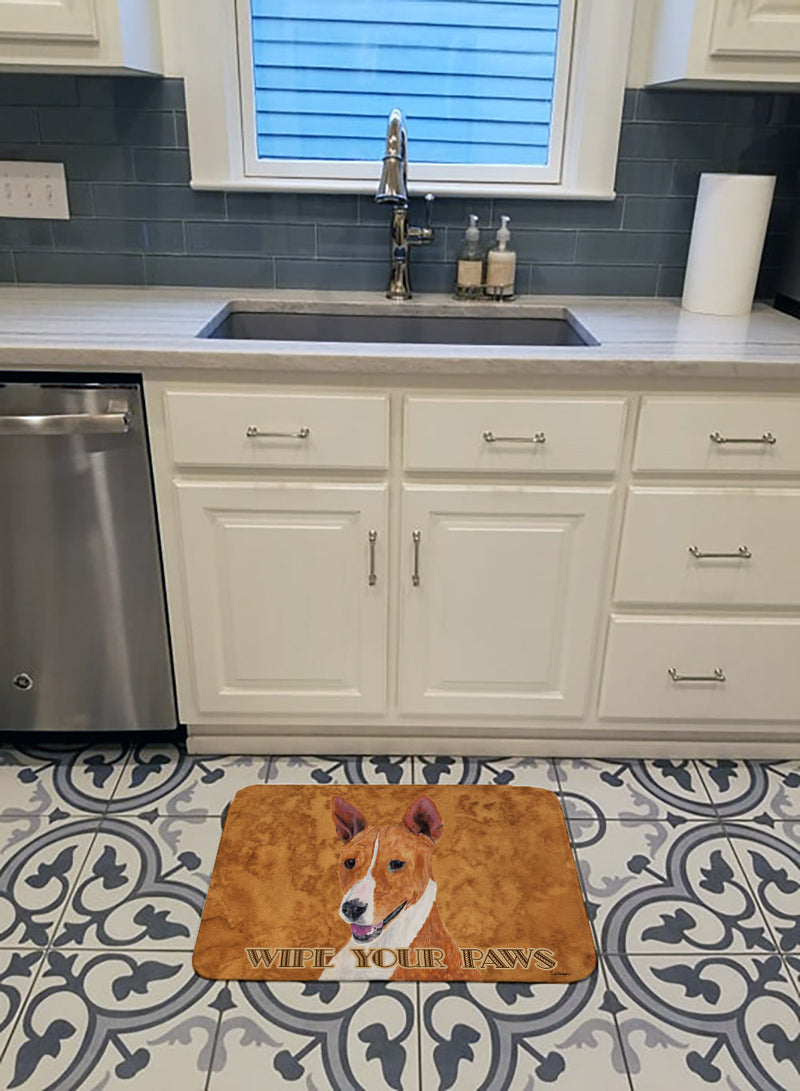 Basenji Wipe your Paws Machine Washable Memory Foam Mat SC9124RUG